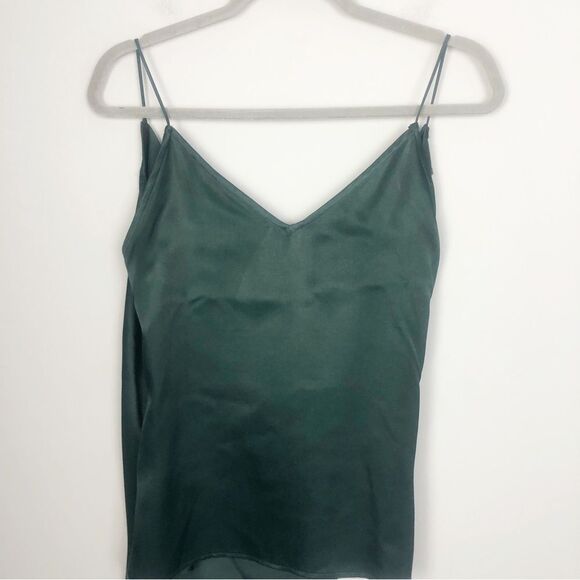 ZARA | NEW Forest Green Faux Wrap Button Side Sleeveless Top Women’s Size Large - Picture 9 of 11